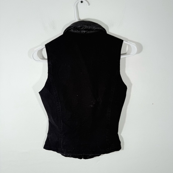 Wilson’s Leather Maxima Black Stretch Back V Neck Sleeveless Vest Top Small Y2K - Picture 5 of 10